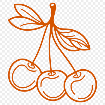 A realistic illustration of a cherry, suitable for printing or digital use.