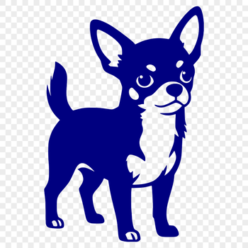 An illustration of a Chihuahua in a simple design format suitable for digital use.