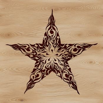 A minimalist geometric star design suitable for vector art and clip art.