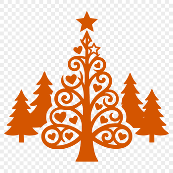 A minimalist Christmas tree illustration designed as vector art.