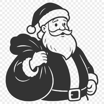 An SVG vector art design featuring Santa Claus with a joyful expression.
