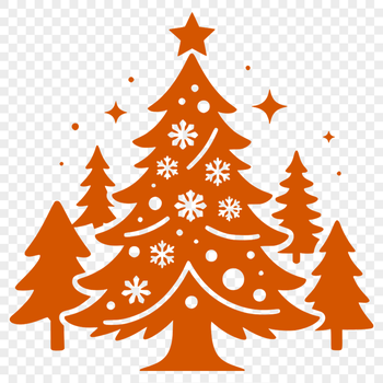 A stylized illustration of a Christmas tree with ornaments and lights, suitable for vector art designs.