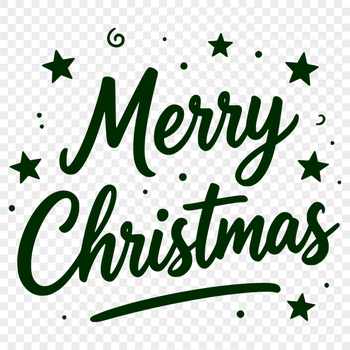 A decorative Christmas phrase with bold font and festive graphics.