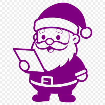 Illustrative SVG design of Father Christmas in a festive pose, ideal for holiday projects and decorations.