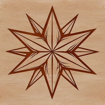 A geometric illustration of a star, created using vector design principles.