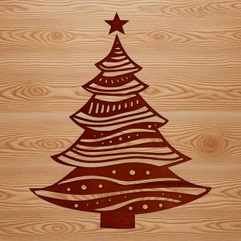 An SVG graphic design of a decorated evergreen tree, suitable for digital projects.