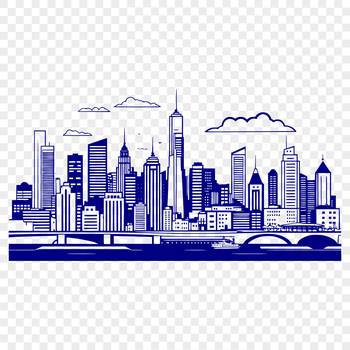 City skyline illustration designed as a vector graphic, suitable for various digital applications.