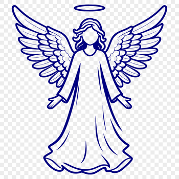 A stylized illustration of a guardian angel in vector format.