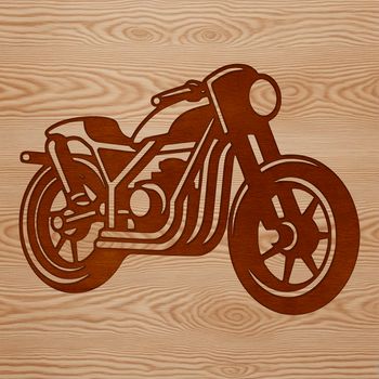 A detailed illustration of a motorcycle in a vector format, suitable for cutting machines like Cricut or laser cutters.