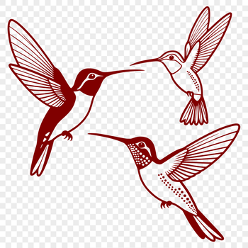 A stylized drawing of a hummingbird perched on a branch, created using SVG file format.