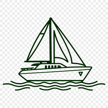 A detailed illustration of a boat in vector format for various design applications.