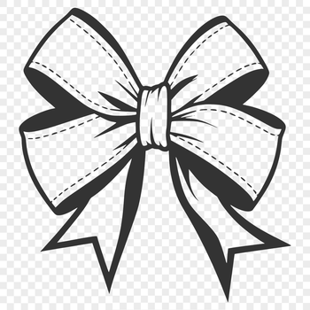 A simple ribbon-like bow with rounded ends and a slight curve, suitable for use as clip art in various designs.