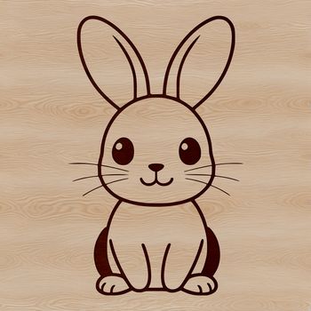 A sitting rabbit with cartoonish features, suitable for vector graphics and digital art.