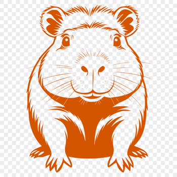 A vector graphic representation of a capybara, designed for use in various creative projects.