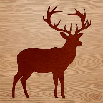 A simple outline illustration of a deer in the wild.