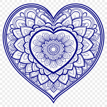 A geometric design featuring interconnected patterns forming a heart shape, suitable for digital art and craft projects.