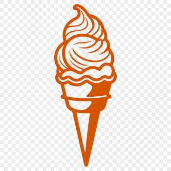 A vector graphic design featuring a stylized serving of cold dessert.