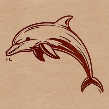 An isolated vector graphic representation of a wild sea creature.