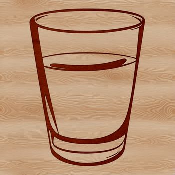 A simple design of a cup made from vector shapes.