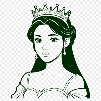 Regal woman silhouette created with digital graphics tools.