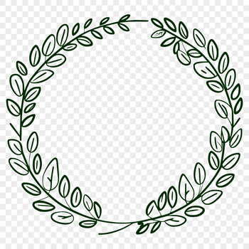 A decorative floral wreath designed as a vector art template.