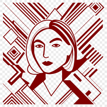 A digital illustration of a woman in various poses and outfits.
