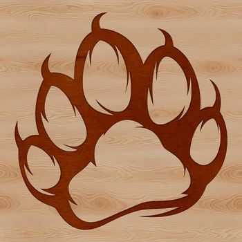 A high-quality digital illustration of a paw print in vector format.