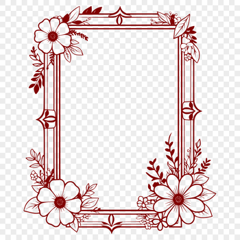 A customizable floral frame design for crafting and DIY projects.