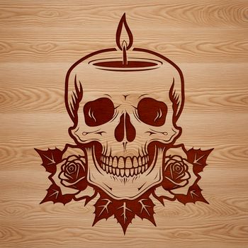A stylized Gothic-style skull with intricate details, suitable for Halloween decorations or designs.