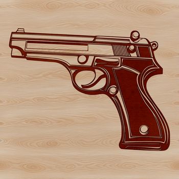 A digital representation of a handgun in vector format, suitable for various design applications.