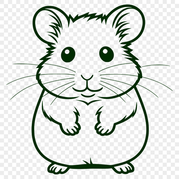 A simple line-drawn illustration of a hamster, suitable for digital crafting and design projects.