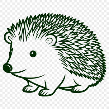 A small, spiny mammal with a rounded body and short legs, suitable for vector art and commercial or personal use.