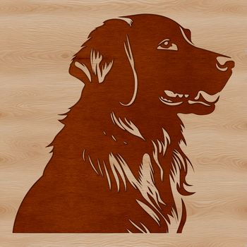 A detailed illustration of a fluffy Golden Retriever with a friendly expression.