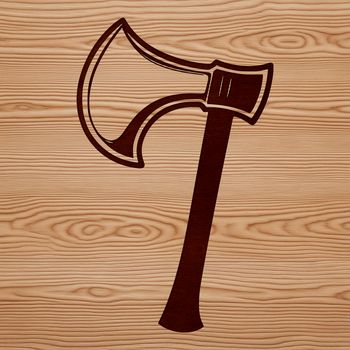 Illustrative axe tool made from vector shapes, ideal for graphic design projects.