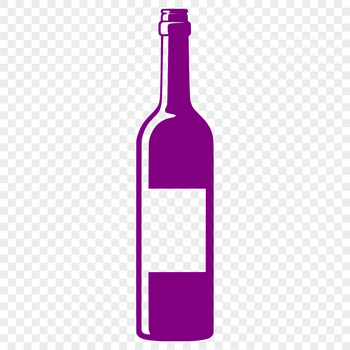 A digitally rendered illustration of a bottle of wine on a flat surface.