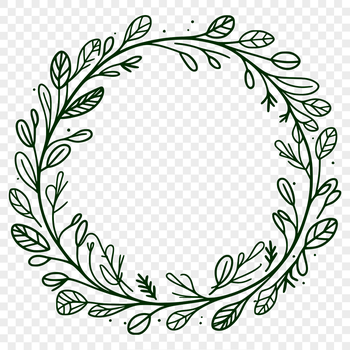 A floral patterned wreath designed as vector art for digital use.