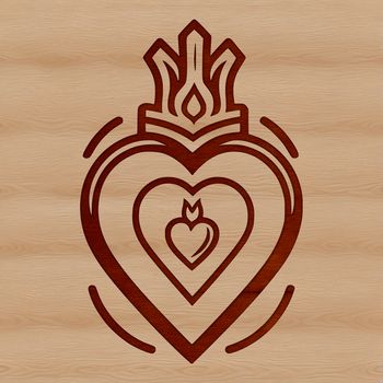 Vector illustration of the Sacred Heart symbol for religious artwork.