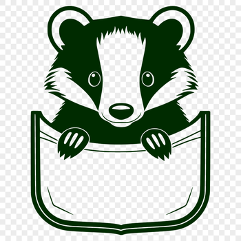 A vector illustration of a badger in its natural habitat, depicted as a wild animal with distinctive facial features.