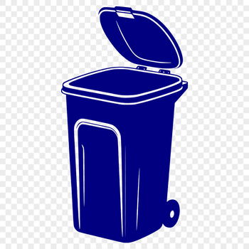 A simple illustration of a trash can made from vector lines, ideal for graphic design and digital crafting projects.