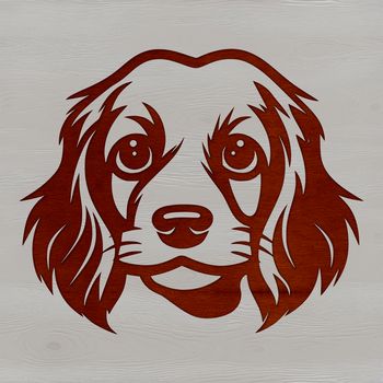 A detailed illustration of a Cocker Spaniel's head, suitable for digital cutting machines.