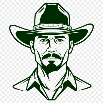A Western-style cowboy illustration in vector format.