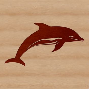 An SVG vector design featuring a wild marine mammal, specifically a dolphin.