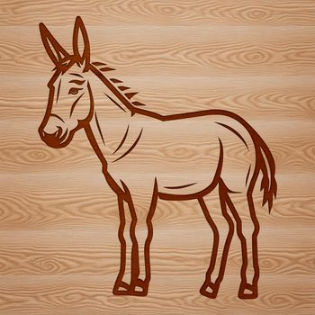 A standing donkey illustrated in vector format.