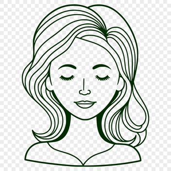 A digital illustration of a woman, created as a vector graphic.