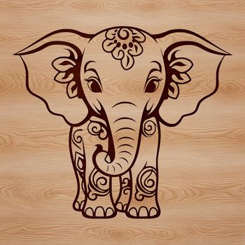 An animal icon featuring an elephant, created as scalable vector graphics.