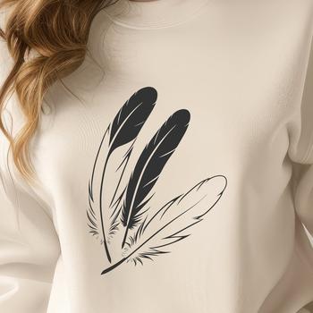 A detailed illustration of a single bird feather, suitable for use as vector art in designs.