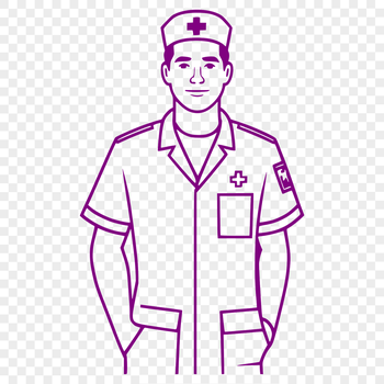 Vector illustration of a male nurse in a medical profession setting.