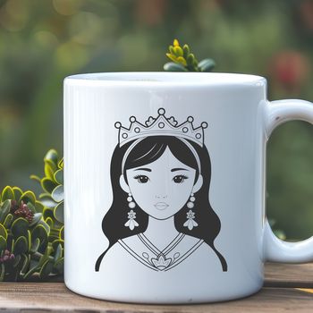 Female character design in vector format, suitable for digital cutting machines like Cricut or laser cutters.