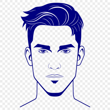 A male figure in a simple vector design.
