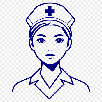 A female professional in a nursing uniform, created as vector art for various designs.